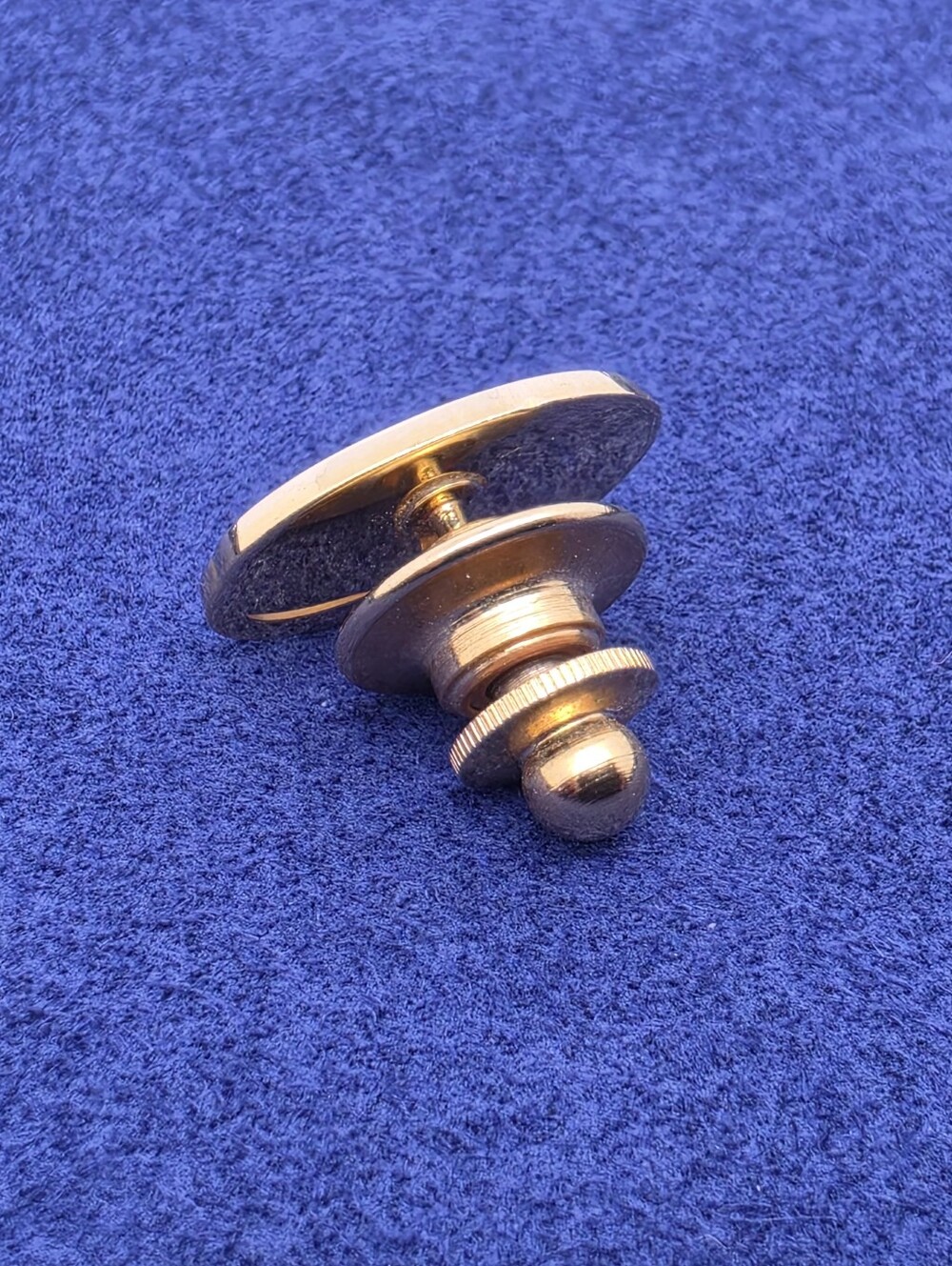 Vintage Hershon 10k Yellow Gold Ruby Accent Monogram Tie Tack Lapel Pin - Picture 4 of 8